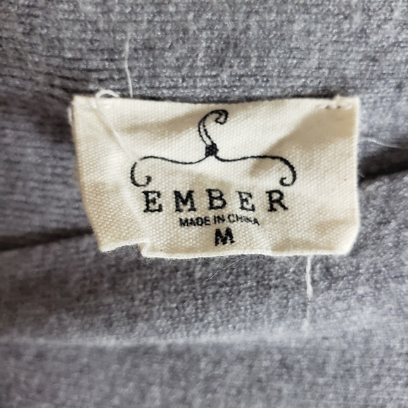 Anthro Ember Gray Sweater with Embroidered Cut Outs & Pearls Sleeve - Picture 7 of 12